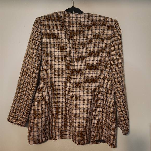 Vintage Suit Club Womens 60% Rayon Blazer Brown And Black Size M/L - Picture 5 of 5